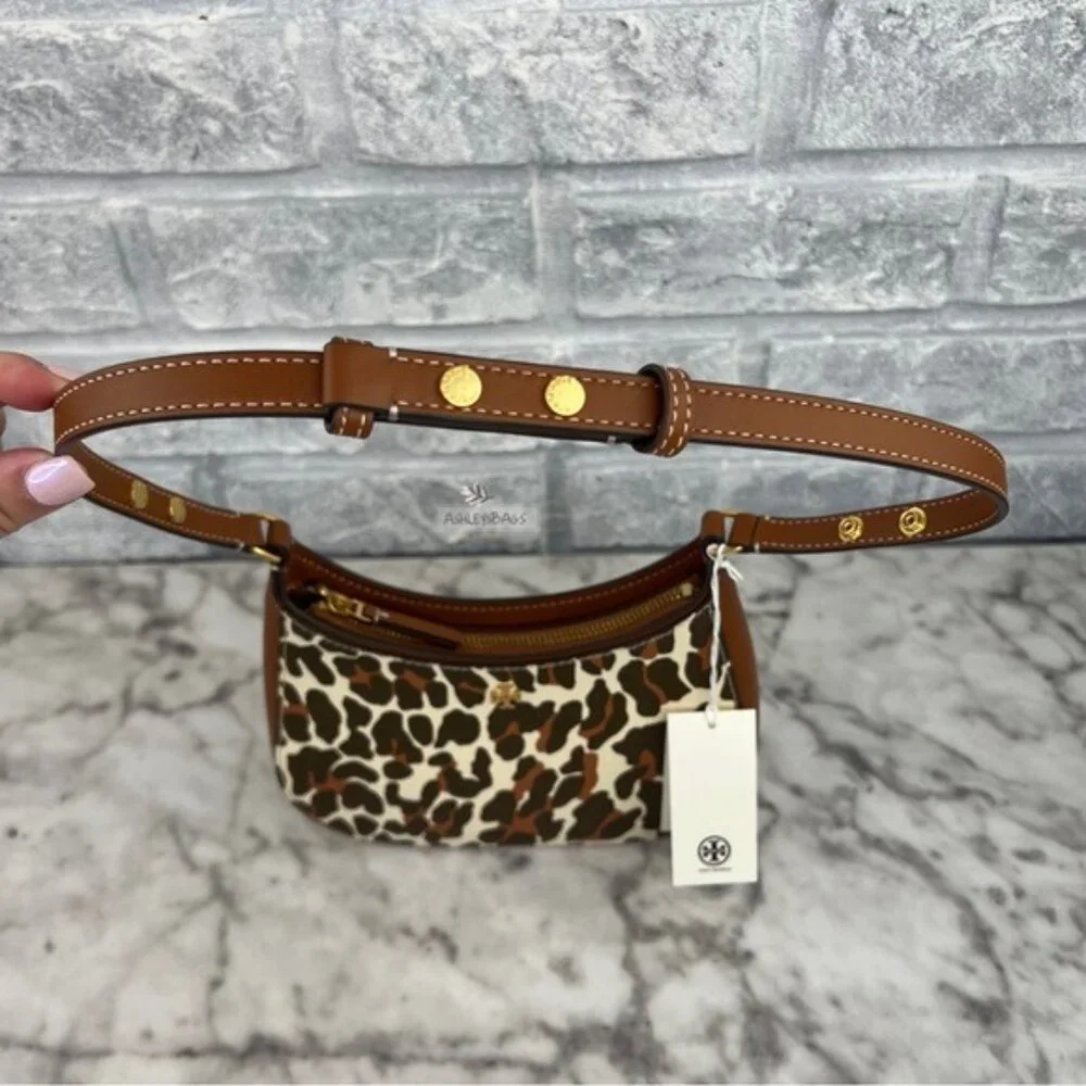 Tory Burch Emerson Printed Shoulder Bag In Leopard Print